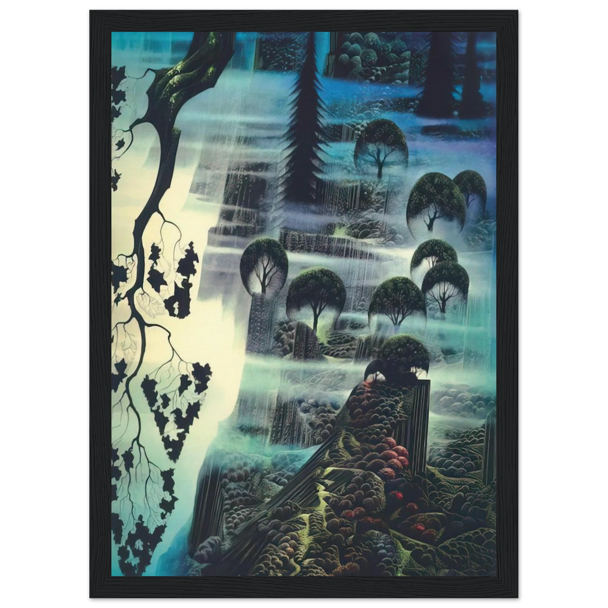 Surf Wind and Fog Framed Poster | Eyvind Earle Framed Prints Wall Art | Eyvind Earle Prints