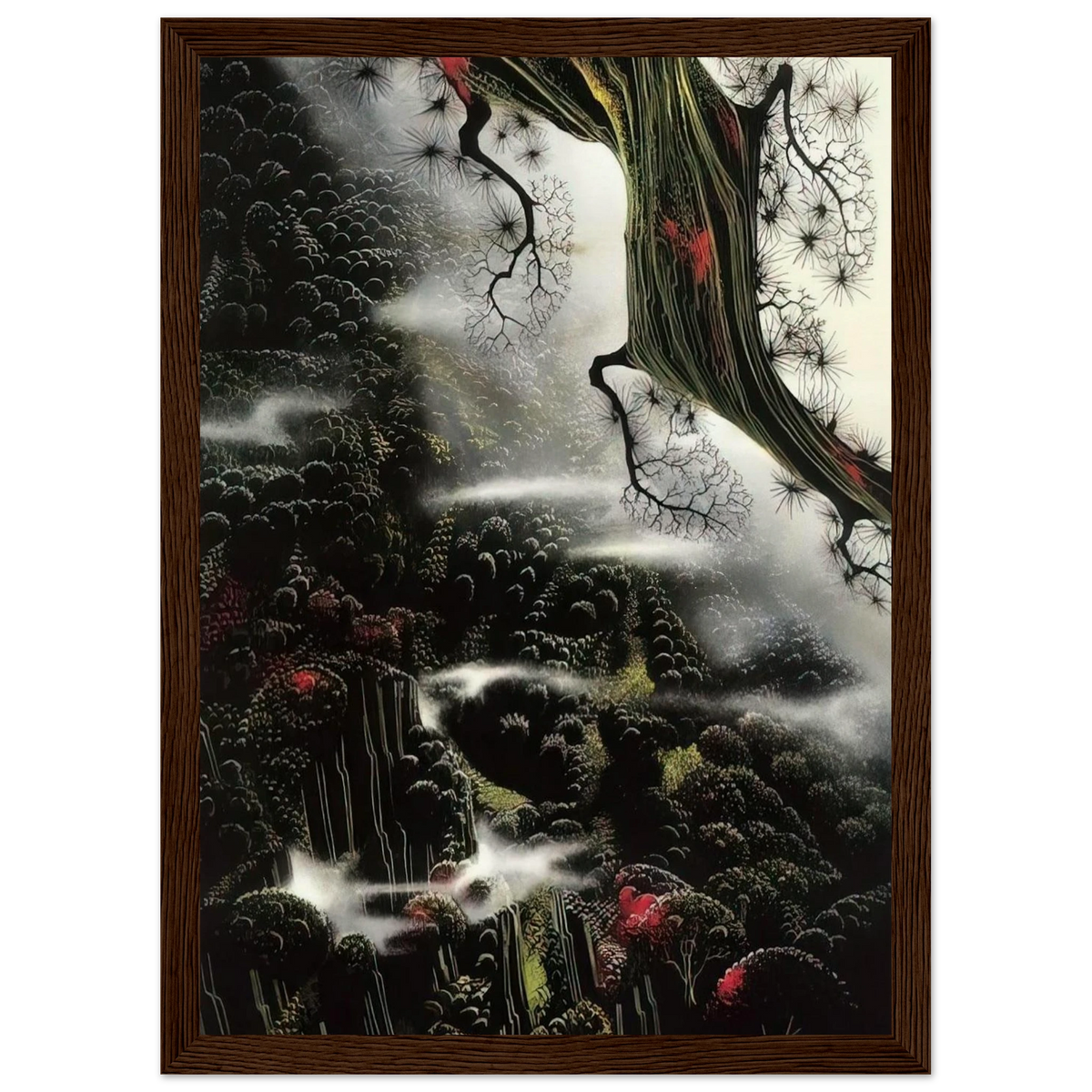 Wisps of Fog and Branch Framed Poster | Eyvind Earle Framed Prints Wall Art | Eyvind Earle Prints