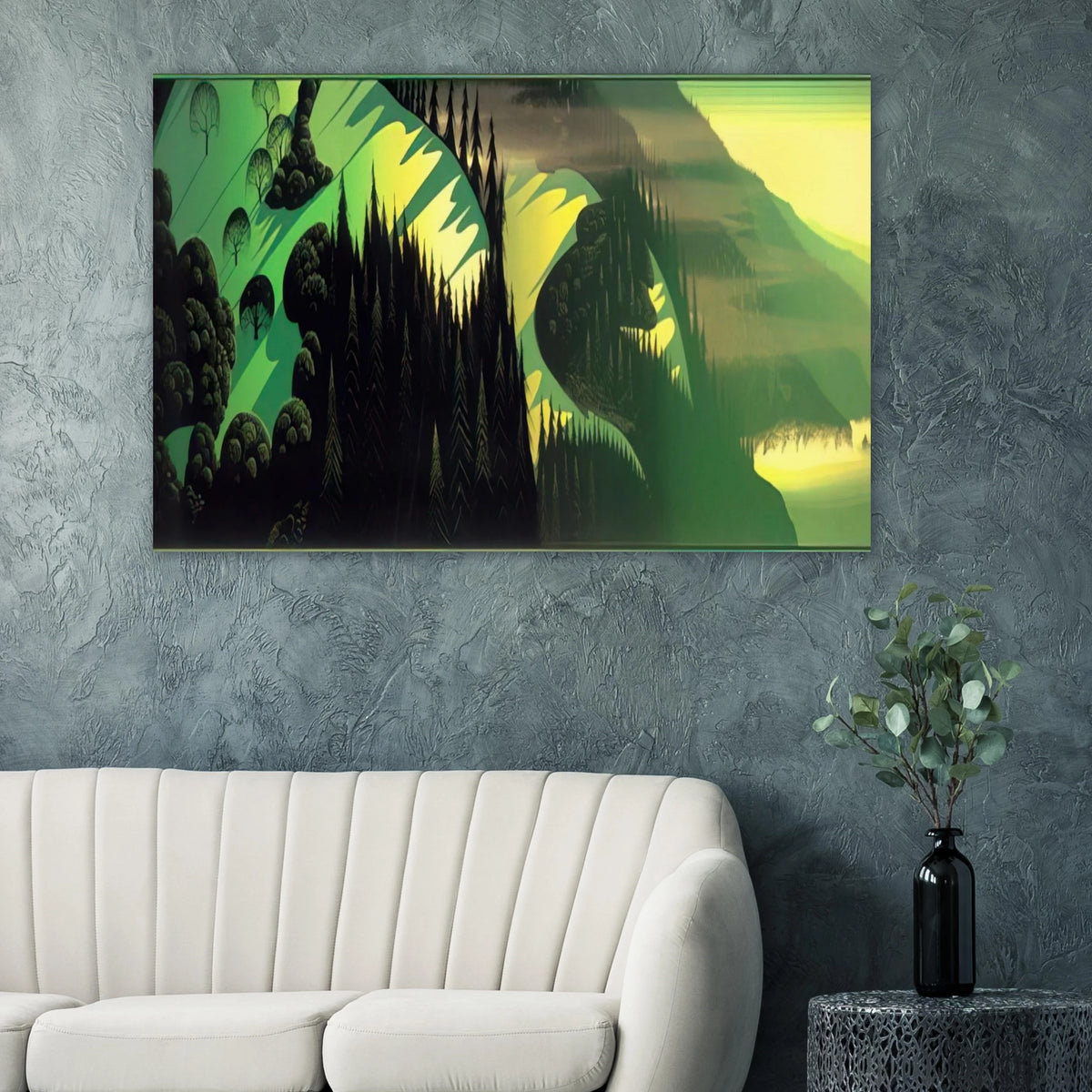 Three Pastures by the Sea Poster | Eyvind Earle Poster | Eyvind Earle Prints