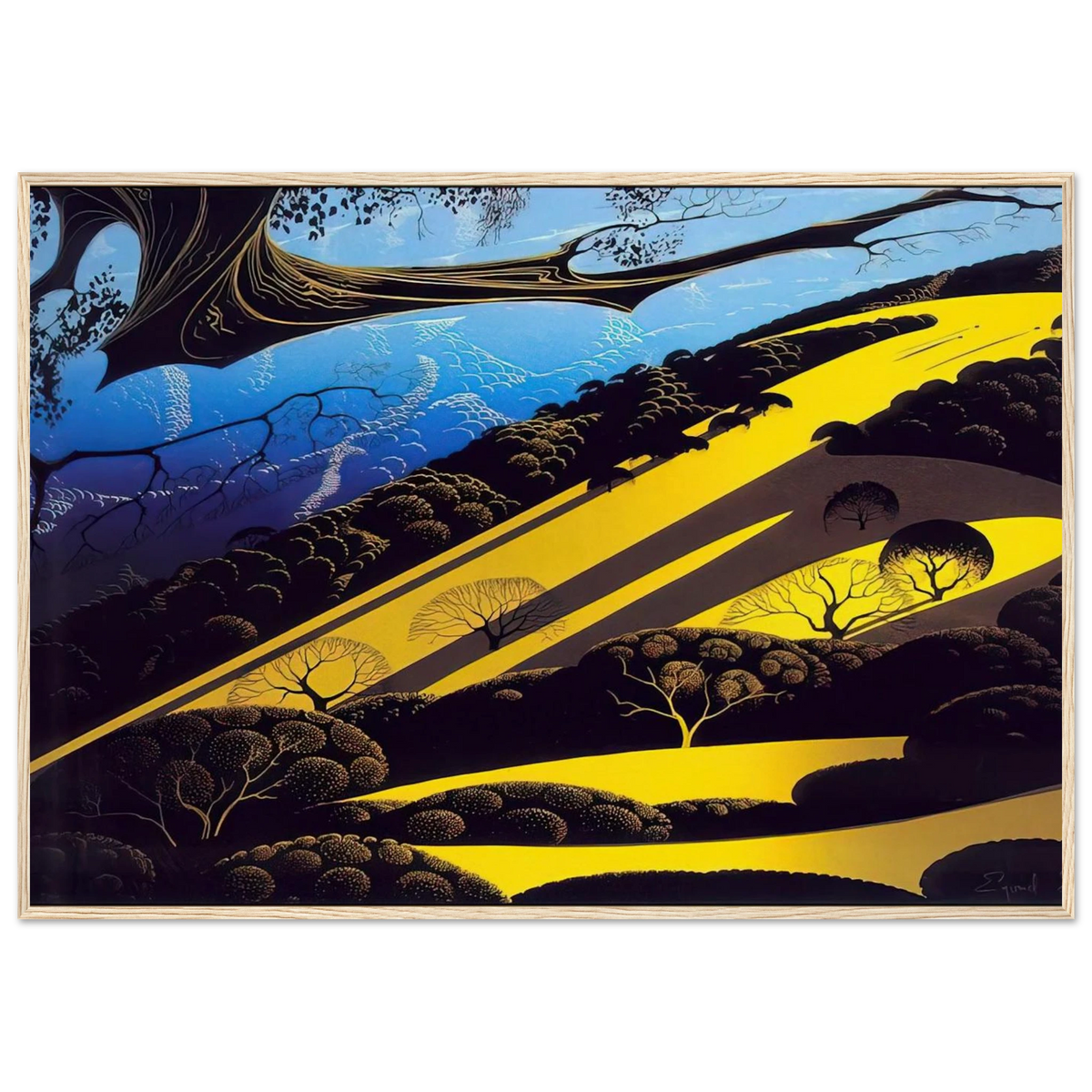 Gaviota Pass Framed Poster | Eyvind Earle Framed Prints Wall Art | Eyvind Earle Prints