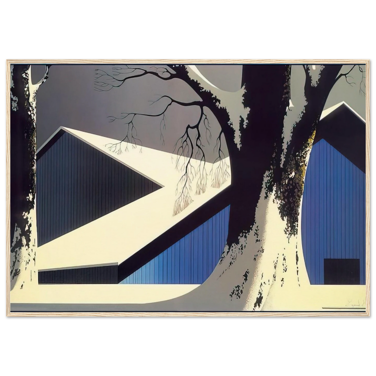 Winter Quiet Framed Poster | Eyvind Earle Framed Prints Wall Art | Eyvind Earle Prints