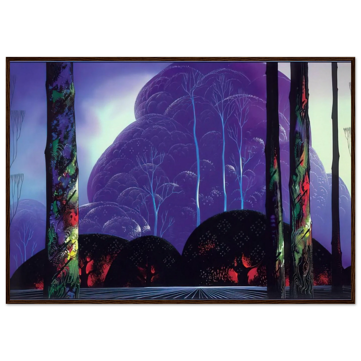 Purple Sunset Framed Poster | Eyvind Earle Framed Prints Wall Art | Eyvind Earle Prints