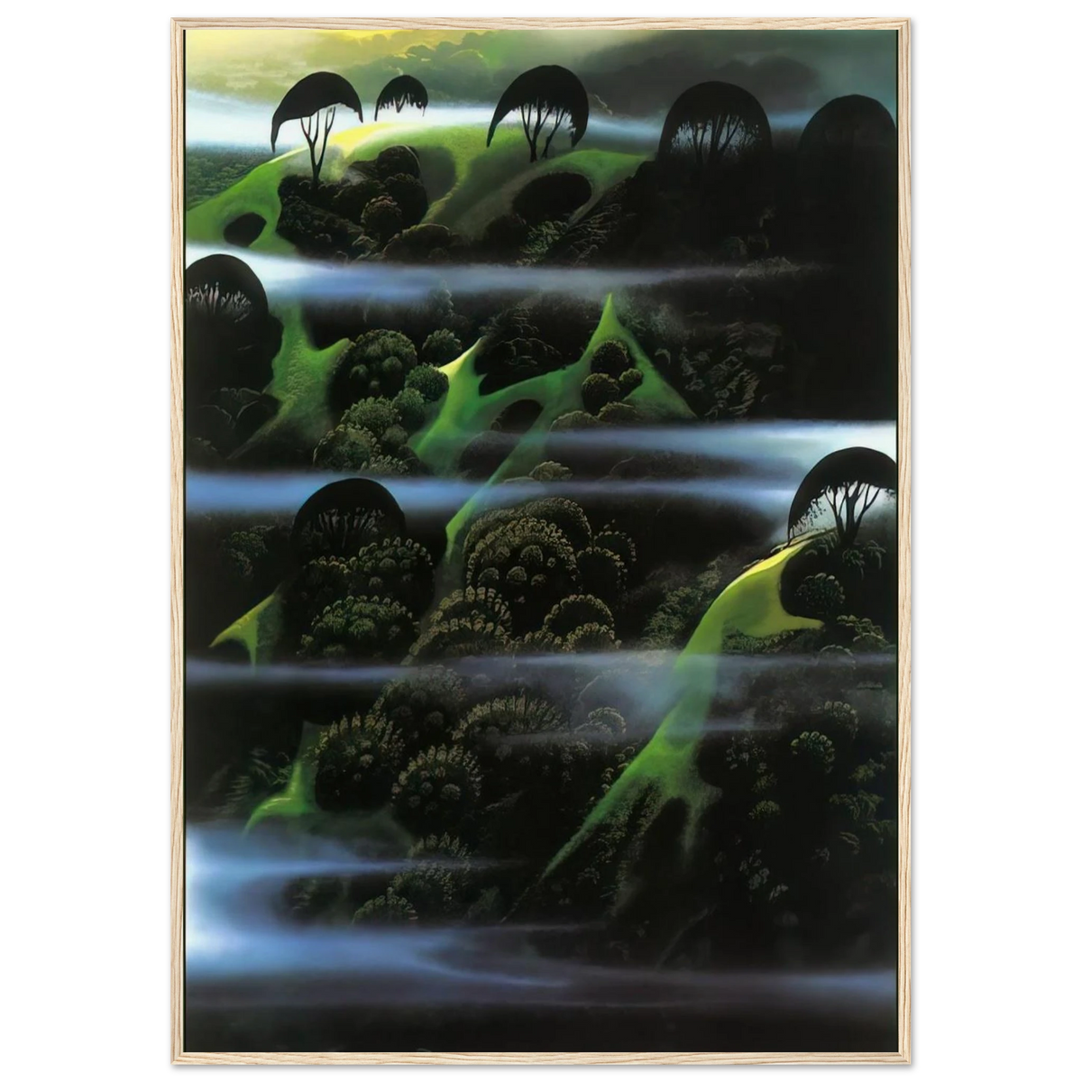Early Morning Fog Framed Poster | Eyvind Earle Framed Prints Wall Art | Eyvind Earle Prints