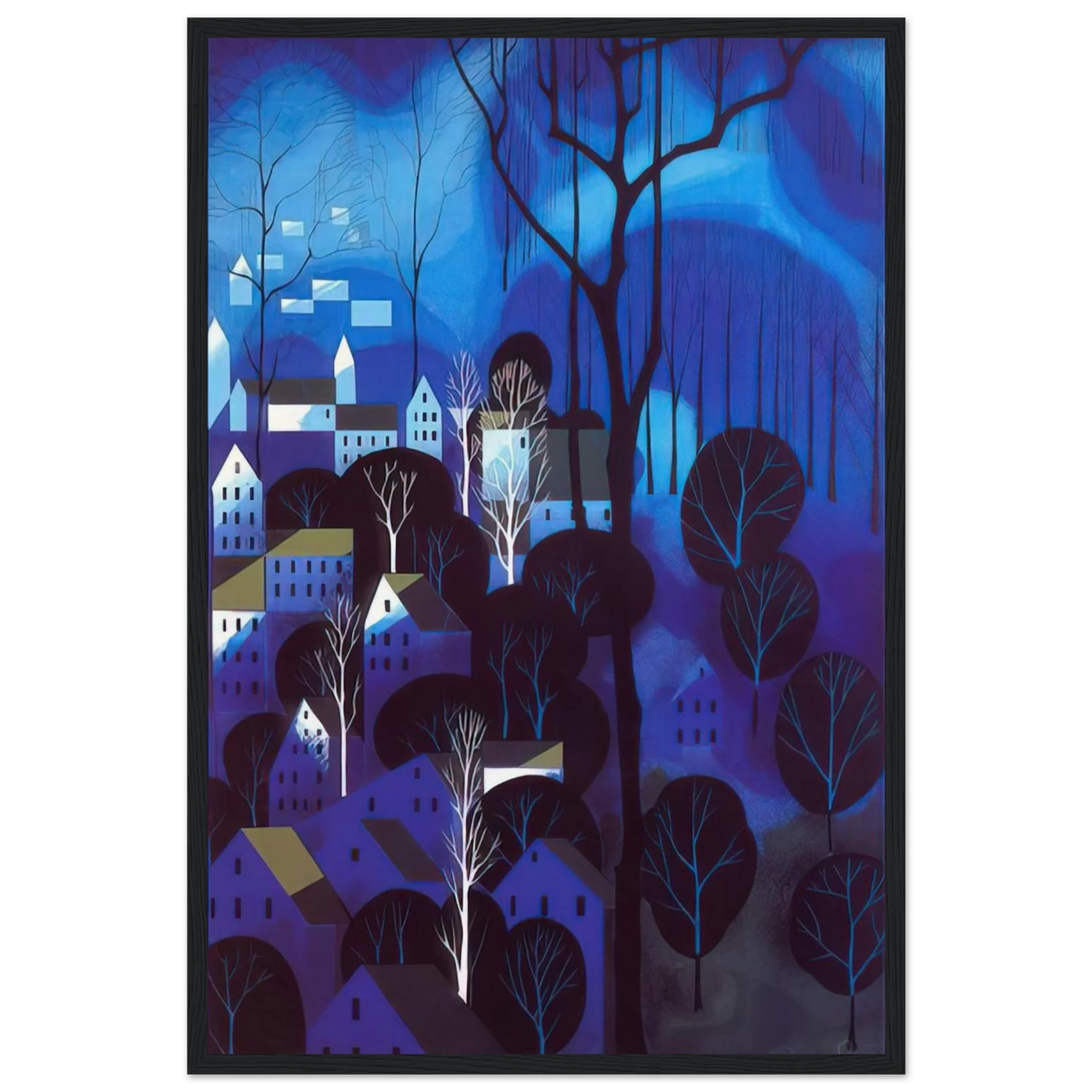 Midnight Blue Framed Poster | Eyvind Earle Framed Prints Wall Art | Eyvind Earle Prints