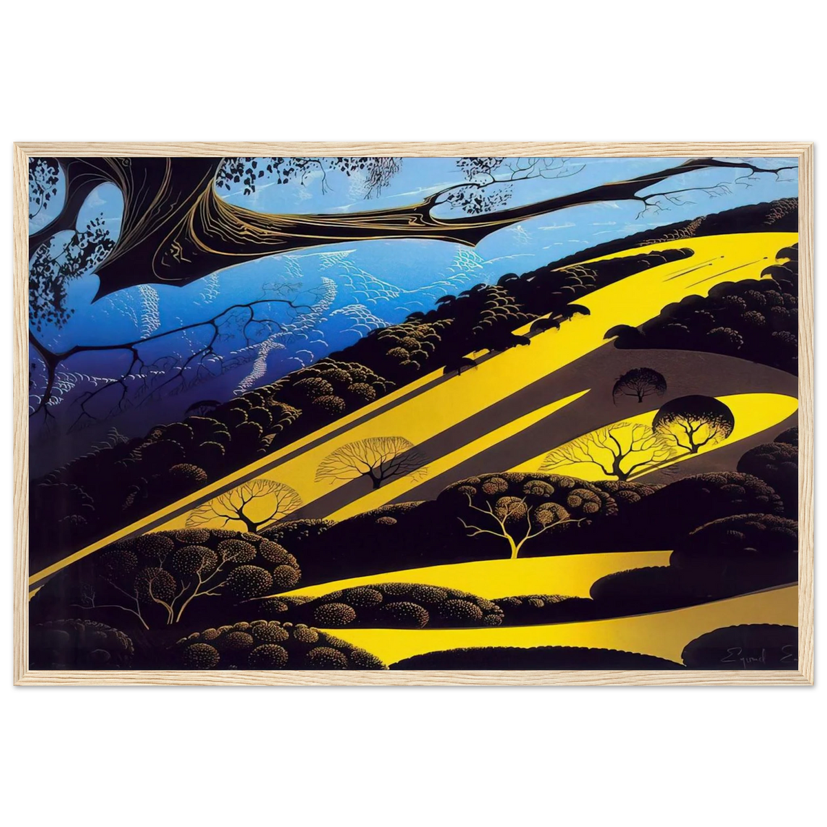 Gaviota Pass Framed Poster | Eyvind Earle Framed Prints Wall Art | Eyvind Earle Prints