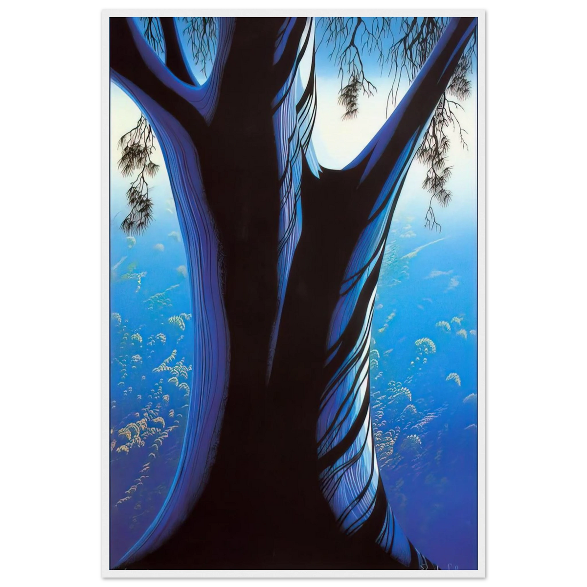 Blue Pine Framed Poster | Eyvind Earle Framed Prints Wall Art | Eyvind Earle Prints