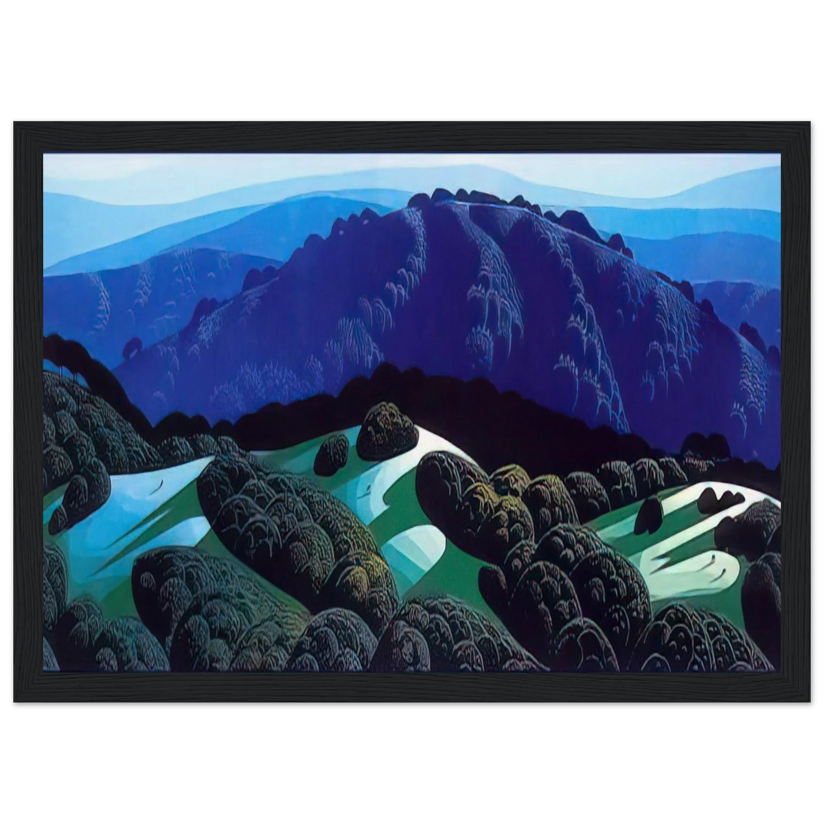 Three Fields and a Mountain Framed Poster | Eyvind Earle Framed Prints Wall Art | Eyvind Earle Prints
