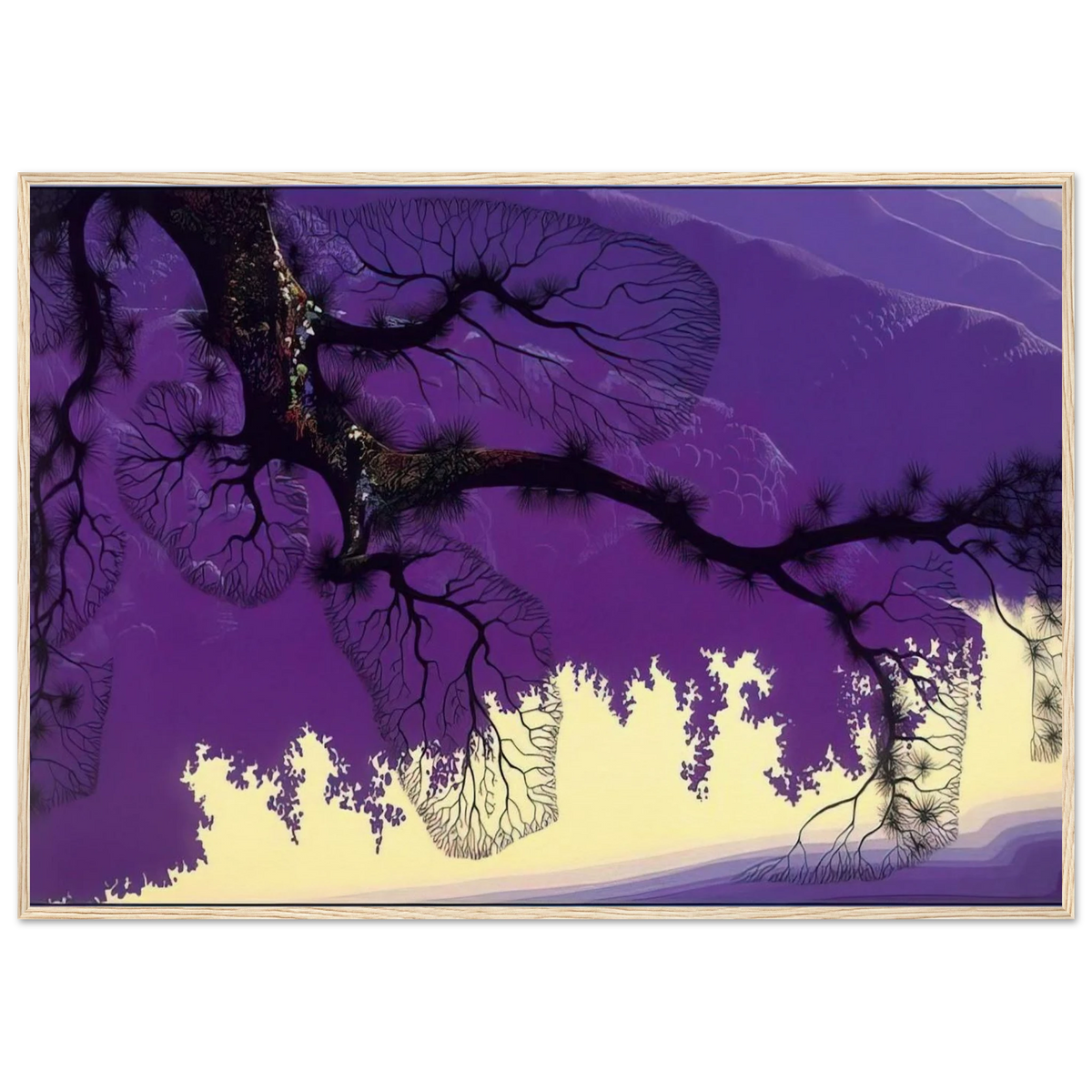 Purple Coastline Framed Poster | Eyvind Earle Framed Prints Wall Art | Eyvind Earle Prints