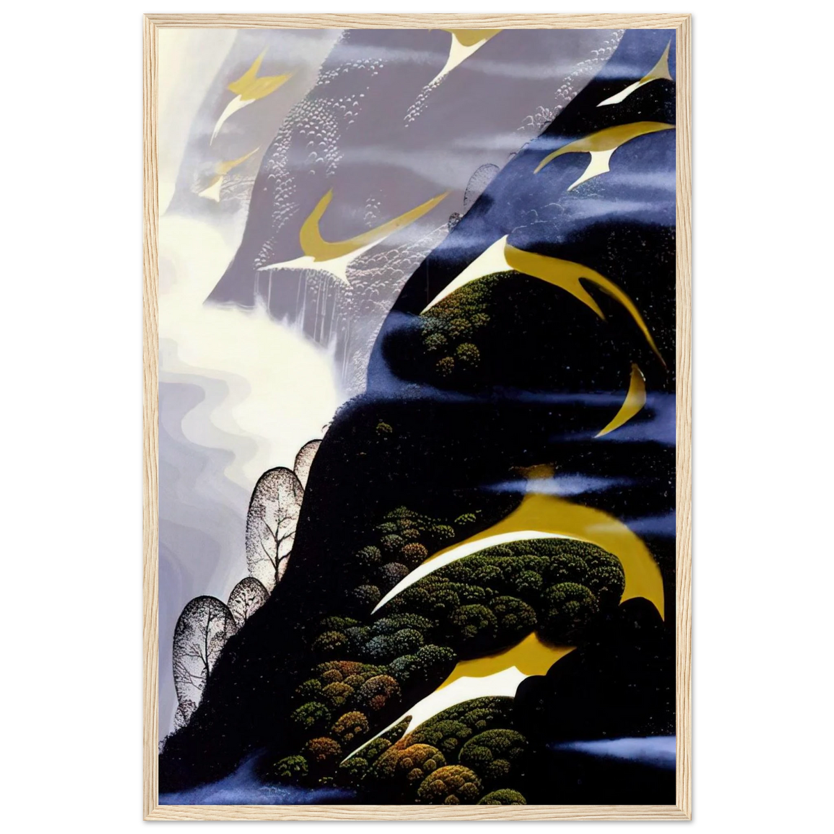 Copy of Sea mist and Pastures Framed Poster | Eyvind Earle Framed Prints Wall Art | Eyvind Earle Prints