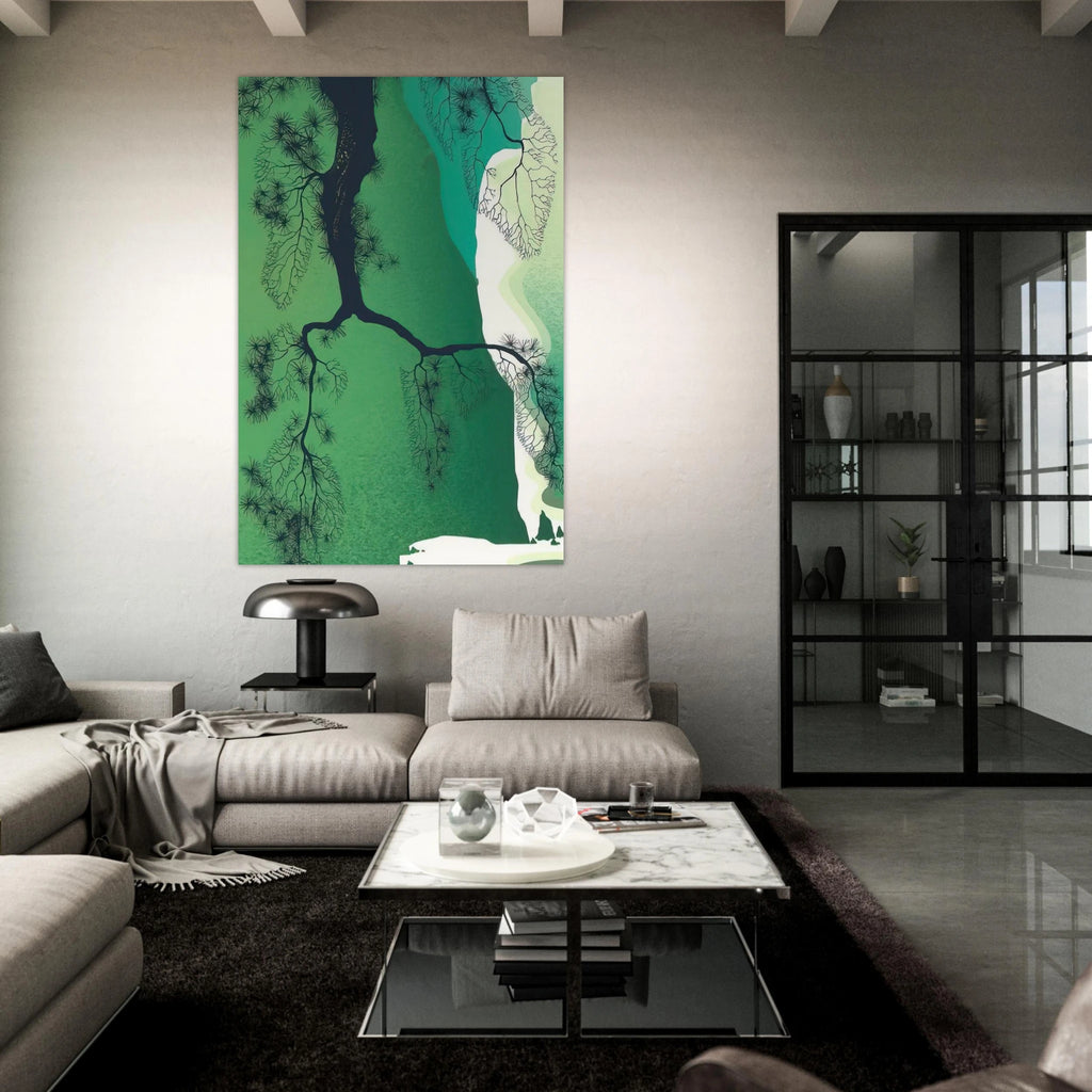 Sea Cliffs and Pine Branch Poster | Eyvind Earle Poster | Eyvind Earle Prints