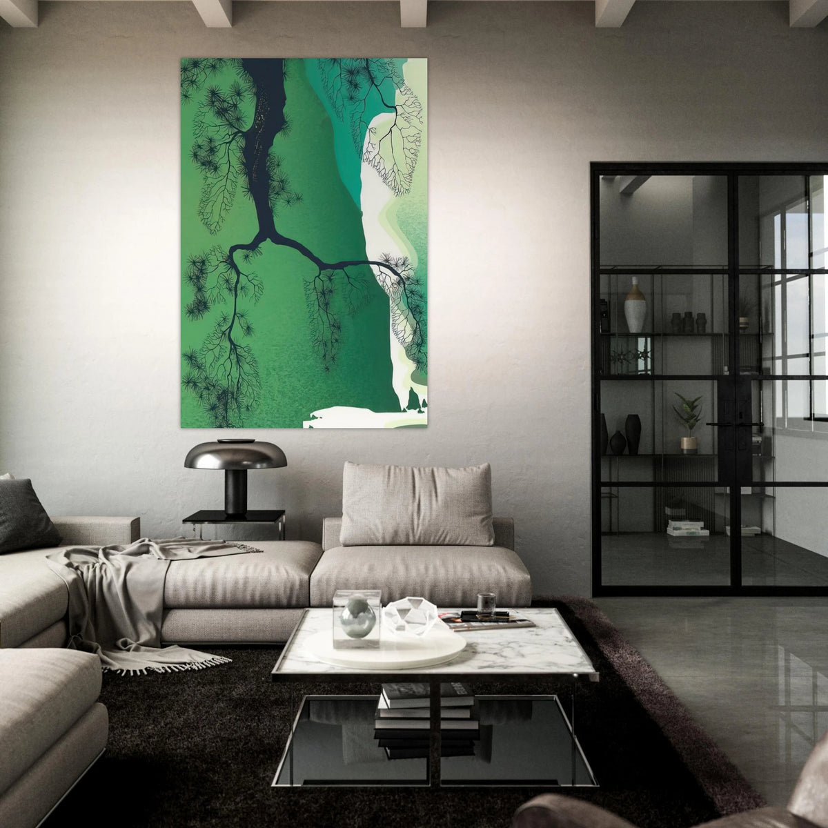 Sea Cliffs and Pine Branch Poster | Eyvind Earle Poster | Eyvind Earle Prints