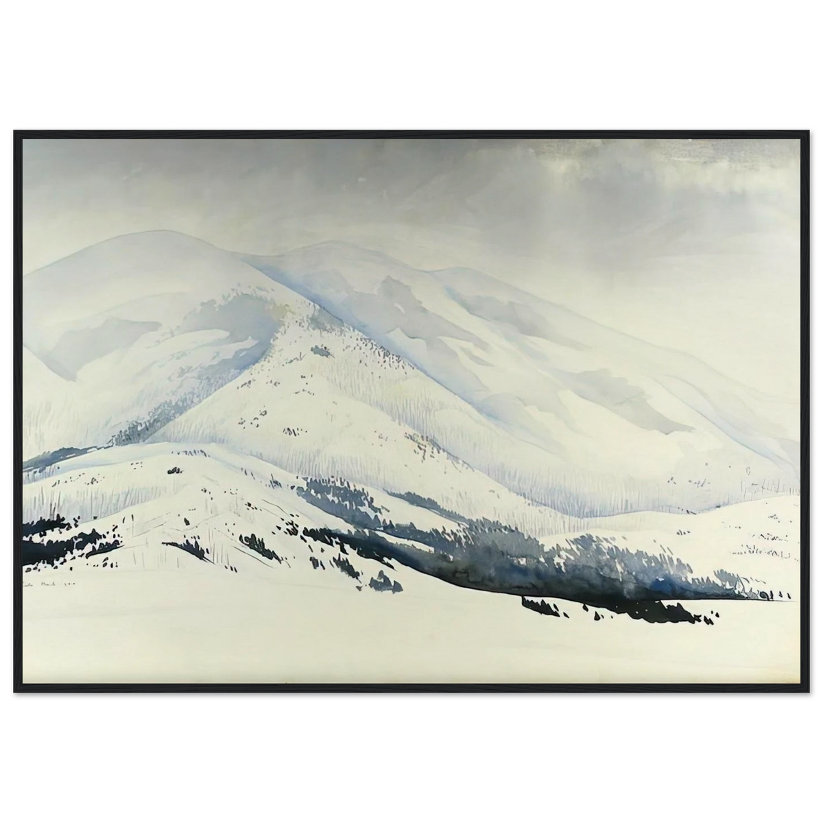 Snowy Mountain Framed Poster | Eyvind Earle Framed Prints Wall Art | Eyvind Earle Prints