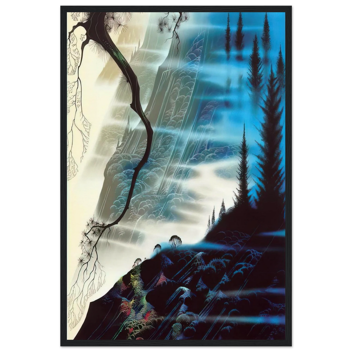 Sea Cliffs and Redwoods Framed Poster | Eyvind Earle Framed Prints Wall Art | Eyvind Earle Prints
