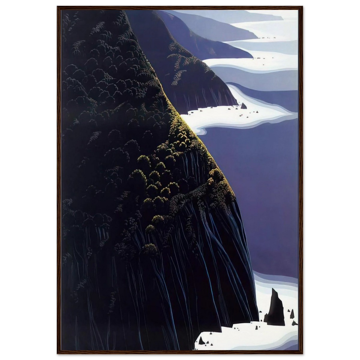 Gray Big Sur Framed Poster | Eyvind Earle Framed Prints Wall Art | Eyvind Earle Prints
