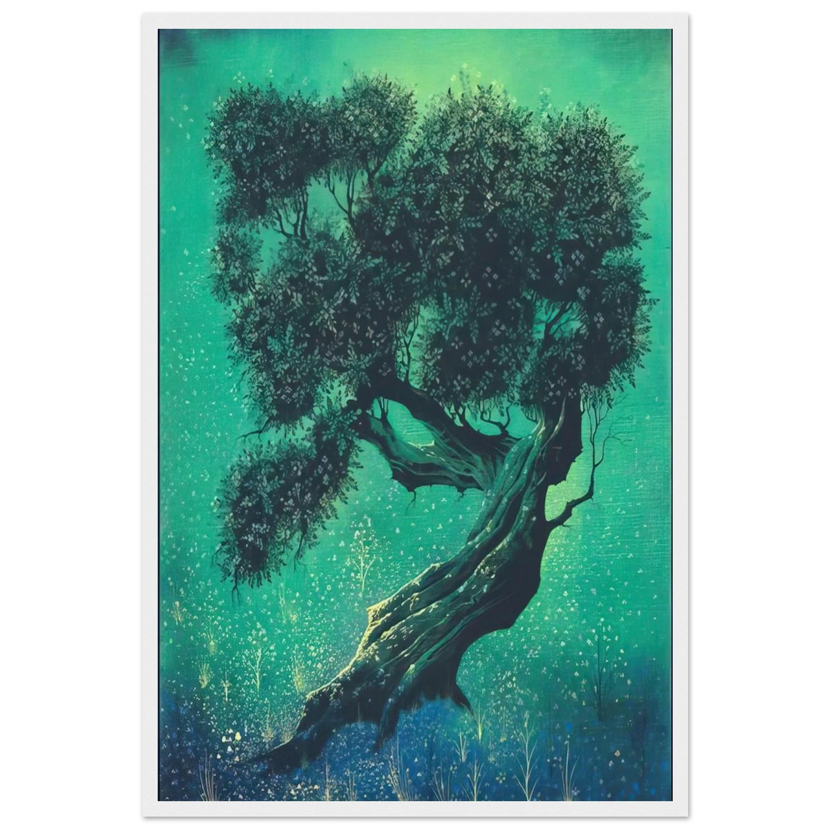 Solitary Bonsai Framed Poster | Eyvind Earle Framed Prints Wall Art | Eyvind Earle Prints