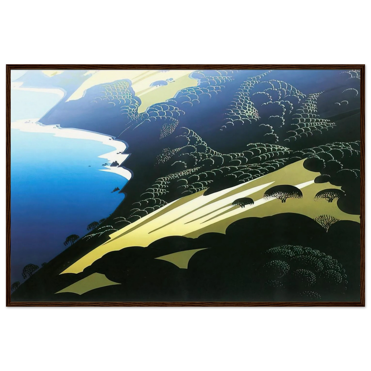 Seaside Pastures Framed Poster | Eyvind Earle Framed Prints Wall Art | Eyvind Earle Prints