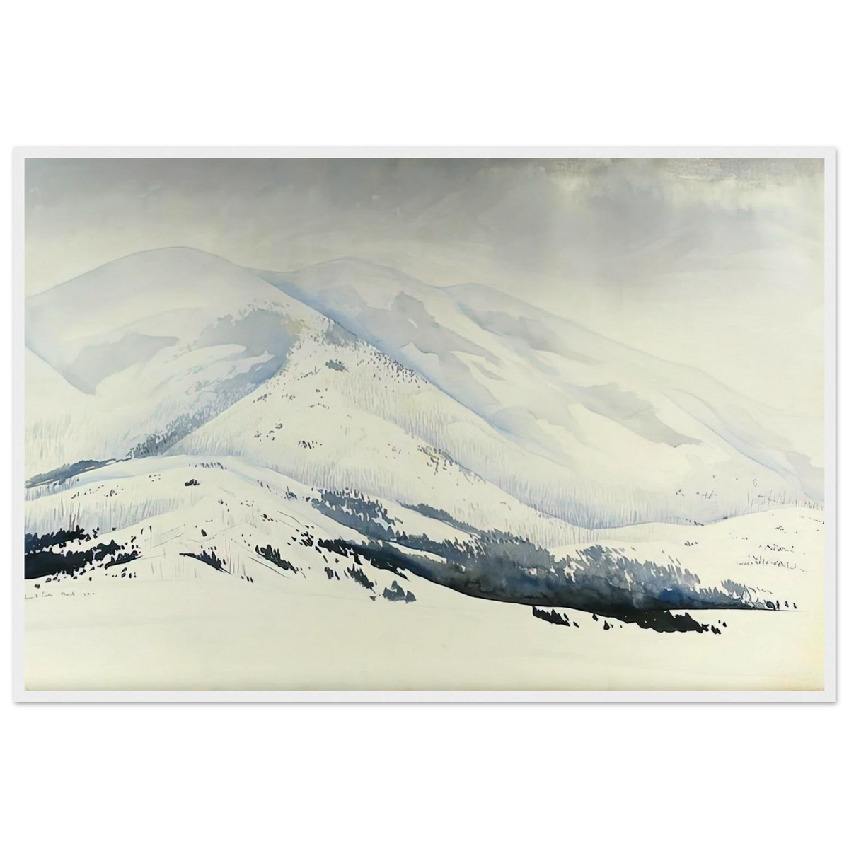 Snowy Mountain Framed Poster | Eyvind Earle Framed Prints Wall Art | Eyvind Earle Prints