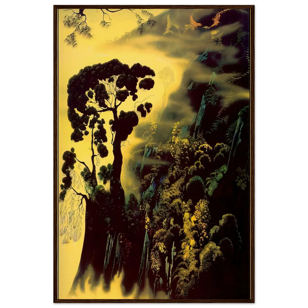 Sunset Silhouette Framed Poster | Eyvind Earle Framed Prints Wall Art | Eyvind Earle Prints
