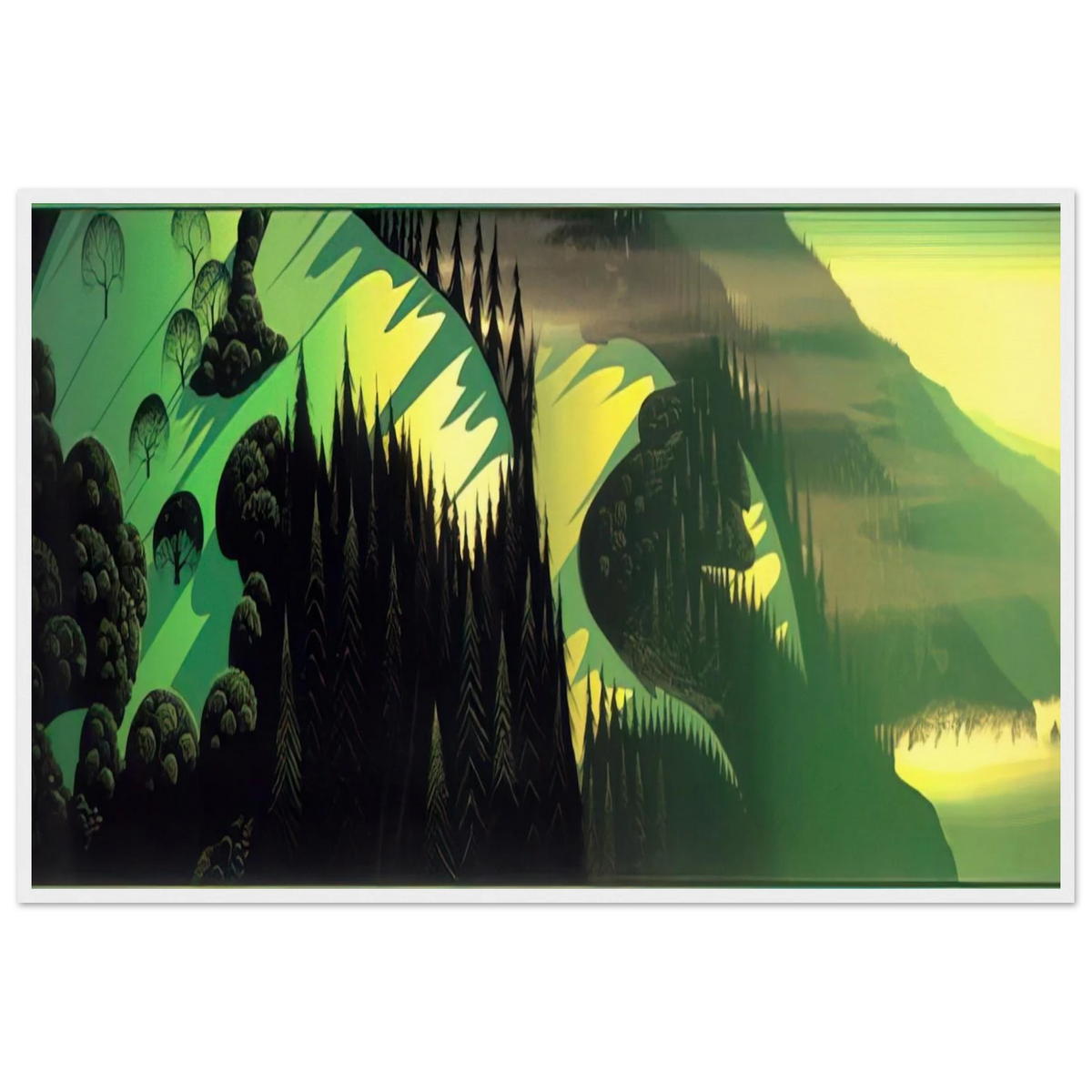 Three Pastures by the Sea Framed Poster | Eyvind Earle Framed Prints Wall Art | Eyvind Earle Prints
