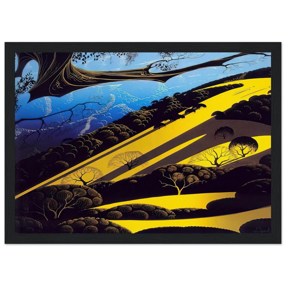 Gaviota Pass Framed Poster | Eyvind Earle Framed Prints Wall Art | Eyvind Earle Prints