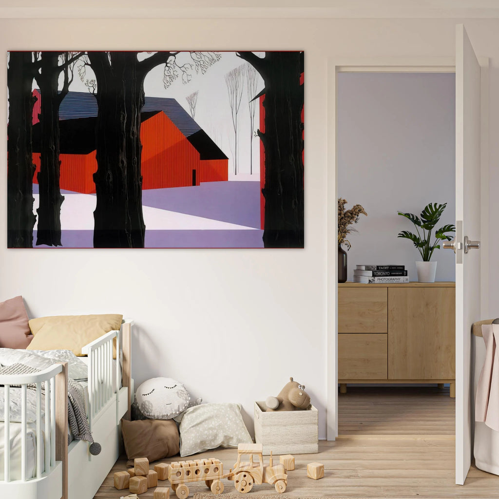 Red Barn Poster | Eyvind Earle Poster | Eyvind Earle Prints