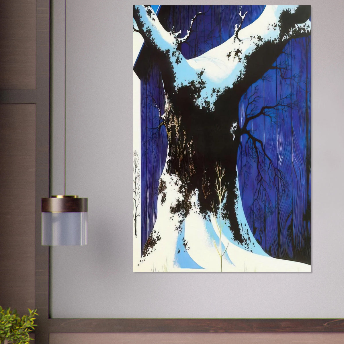 Blue Barn and Snow Poster | Eyvind Earle Poster | Eyvind Earle Prints