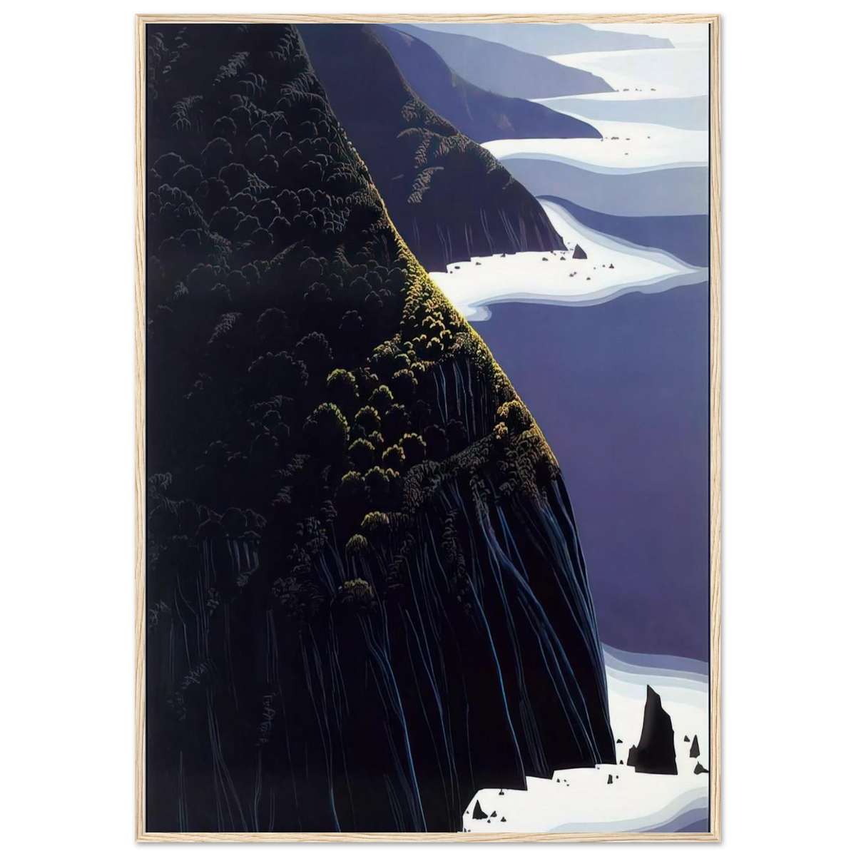 Gray Big Sur Framed Poster | Eyvind Earle Framed Prints Wall Art | Eyvind Earle Prints