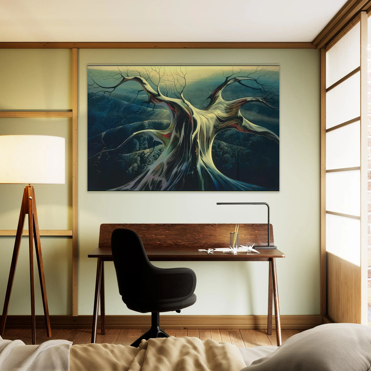 Moonlit Tree Trunk Poster | Eyvind Earle Poster | Eyvind Earle Prints