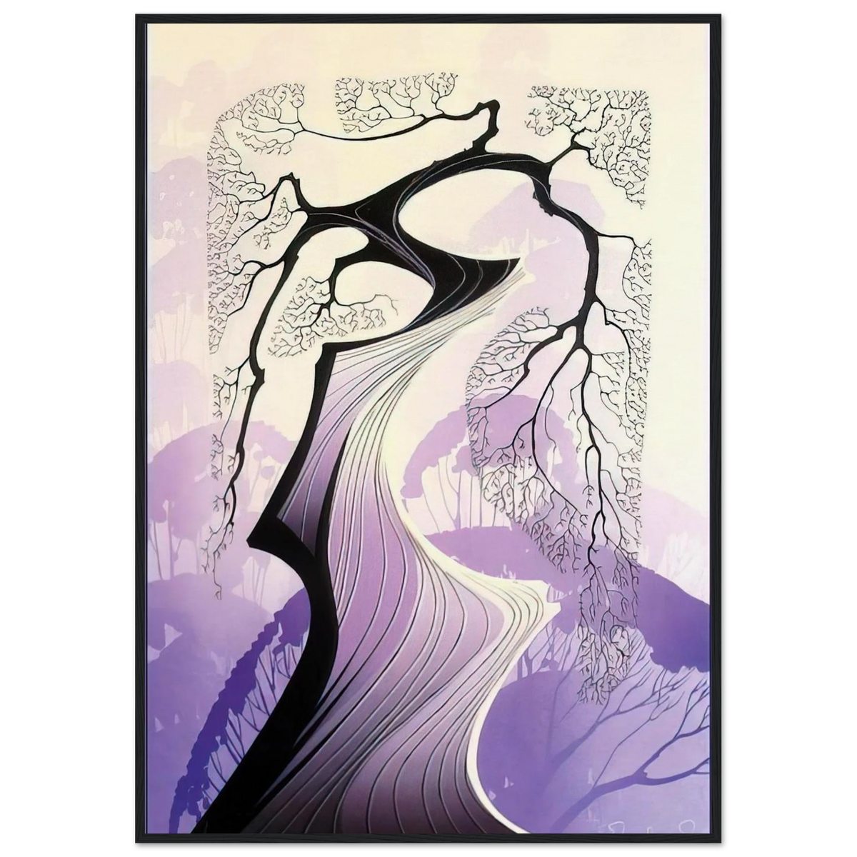 Carmel Cypress Framed Poster | Eyvind Earle Framed Prints Wall Art | Eyvind Earle Prints