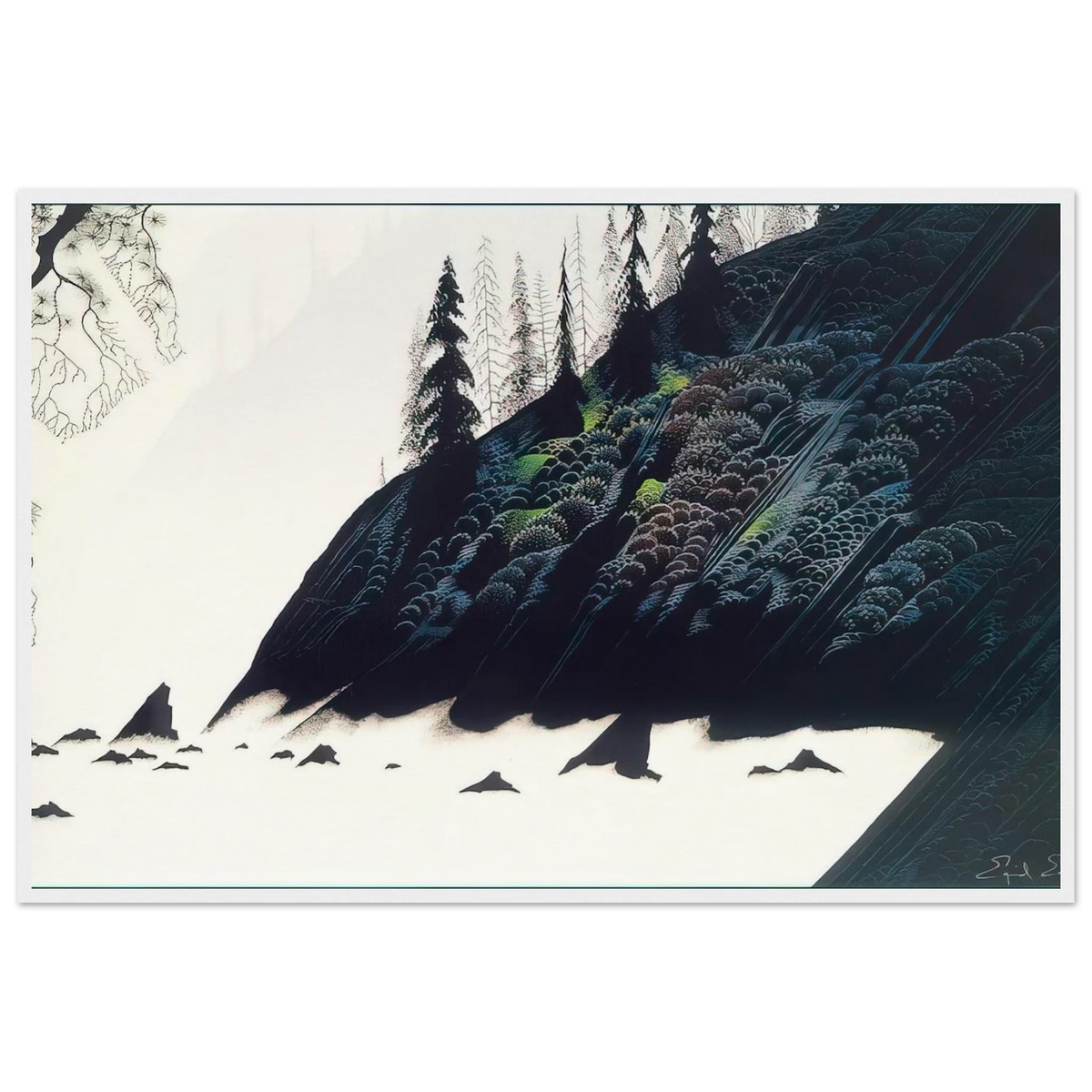 Spruce Redwoods and Pine Framed Poster | Eyvind Earle Framed Prints Wall Art | Eyvind Earle Prints