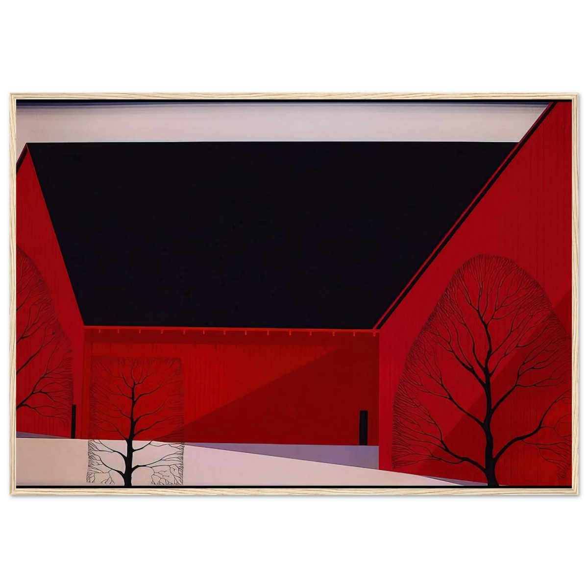 Western Barns Framed Poster | Eyvind Earle Framed Prints Wall Art | Eyvind Earle Prints