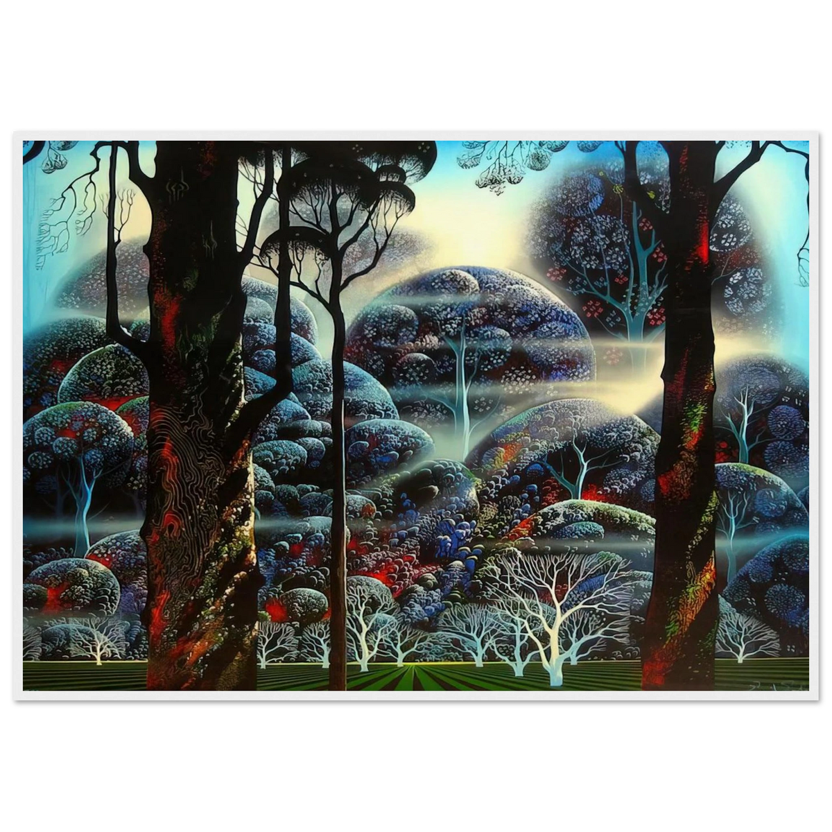 Mist in the Dark Woods Framed Poster | Eyvind Earle Framed Prints Wall Art | Eyvind Earle Prints