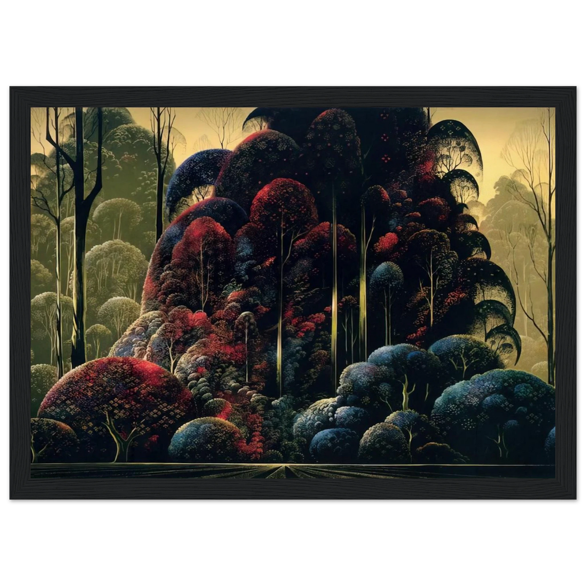 Wind Breaks Framed Poster | Eyvind Earle Framed Prints Wall Art | Eyvind Earle Prints