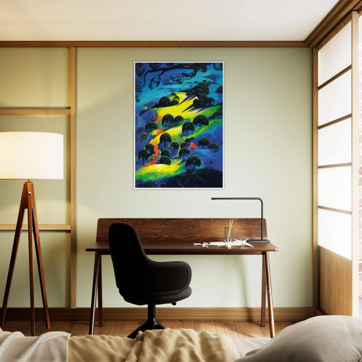 Fading Sunset Flame Framed Poster | Eyvind Earle Framed Prints Wall Art | Eyvind Earle Prints