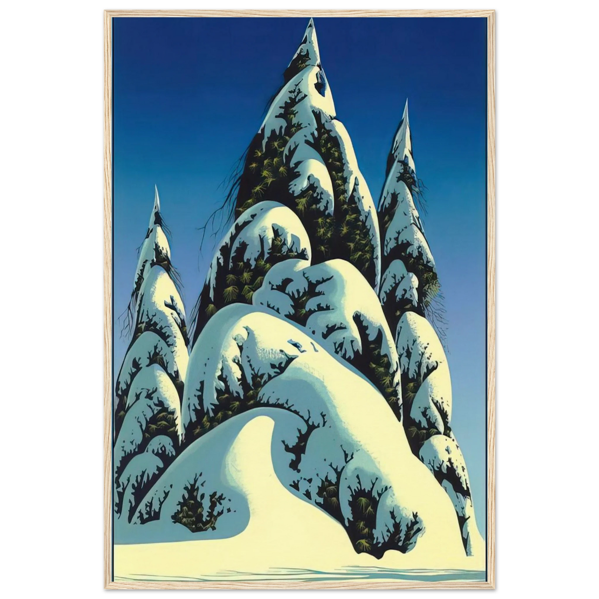 New Fallen Snow Framed Poster | Eyvind Earle Framed Prints Wall Art | Eyvind Earle Prints
