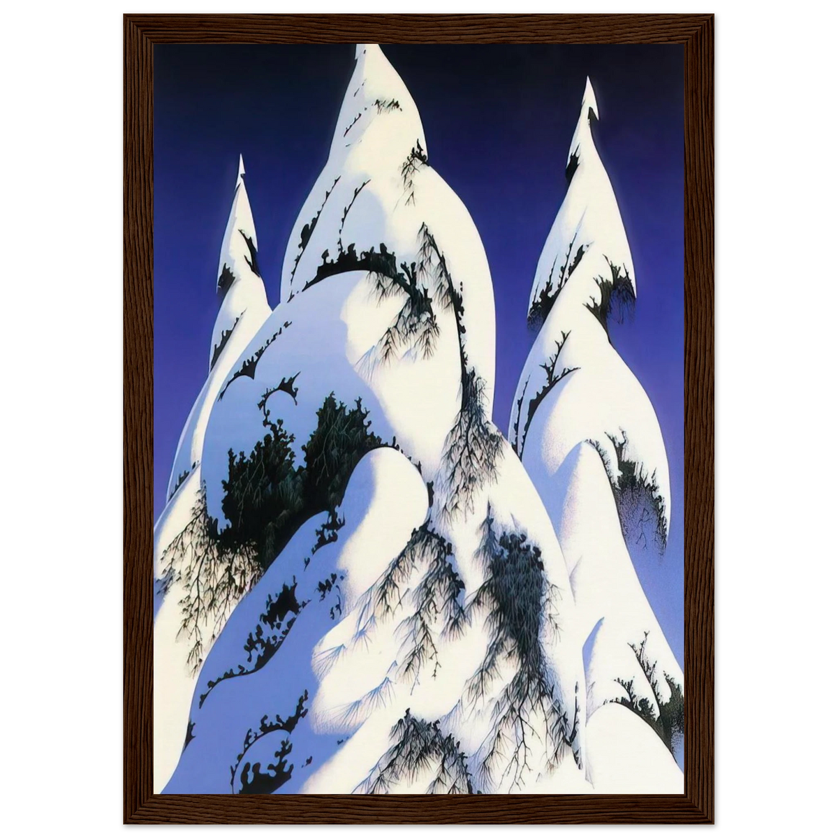 Snow Trees Framed Poster | Eyvind Earle Framed Prints Wall Art | Eyvind Earle Prints