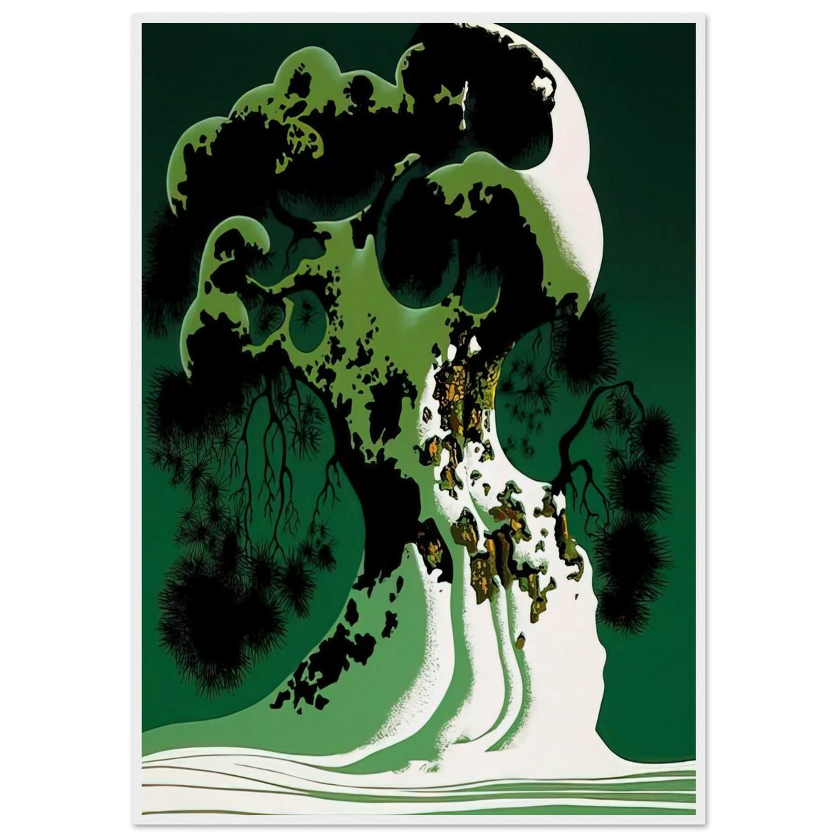 Snow Covered Bonsai Framed Poster | Eyvind Earle Framed Prints Wall Art | Eyvind Earle Prints