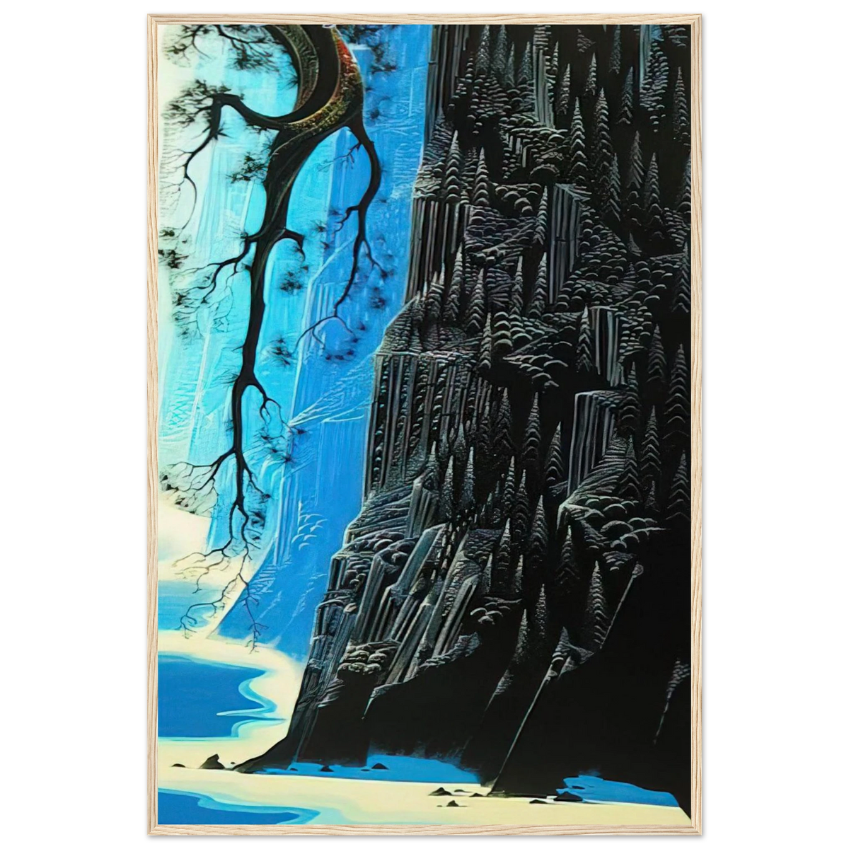 Cliffs Ascending Framed Poster | Eyvind Earle Framed Prints Wall Art | Eyvind Earle Prints