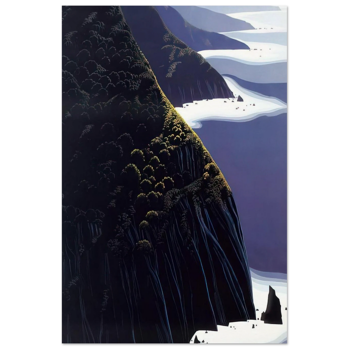 Gray Big Sur Poster | Eyvind Earle Poster | Eyvind Earle Prints