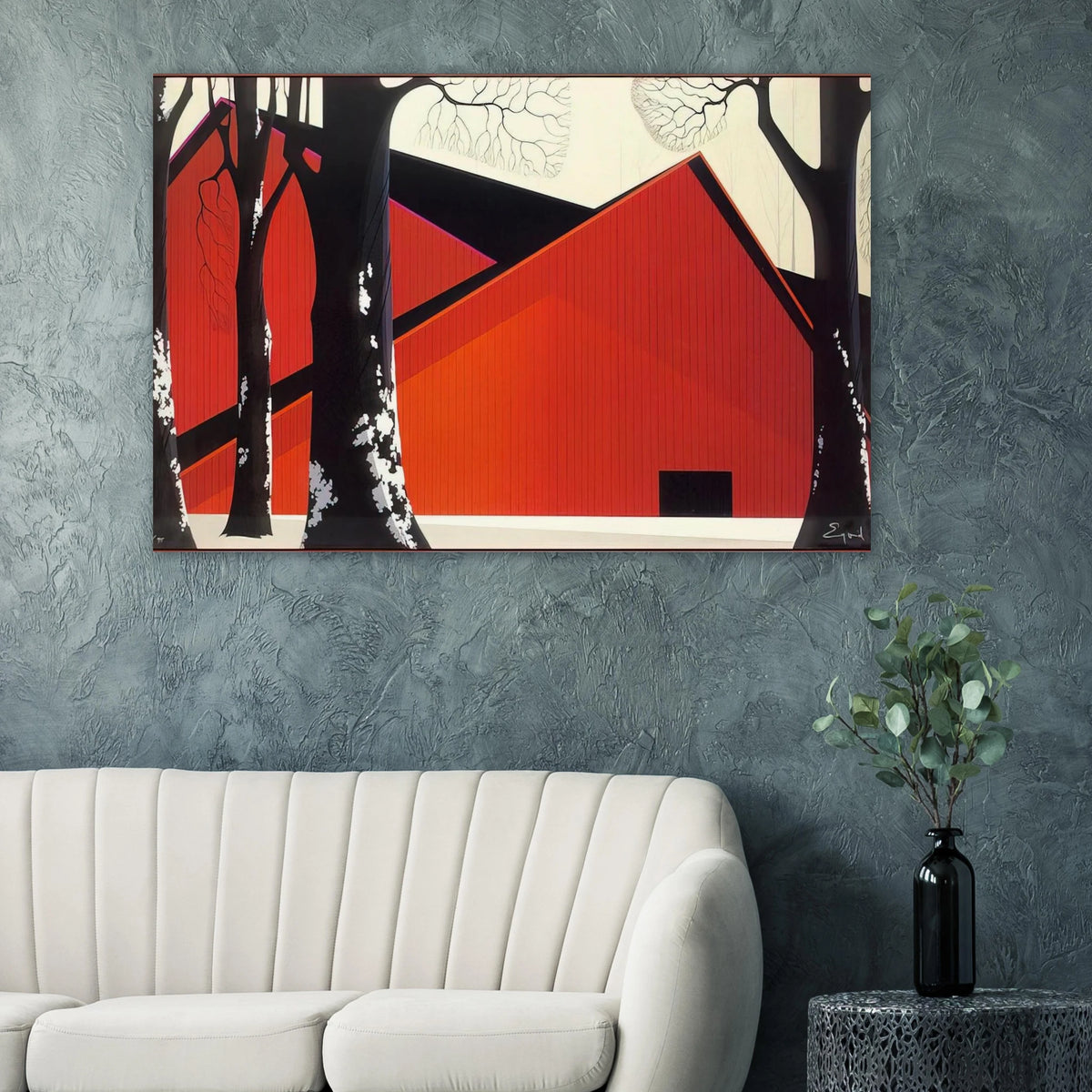 The Great Red Barn Poster | Eyvind Earle Poster | Eyvind Earle Prints