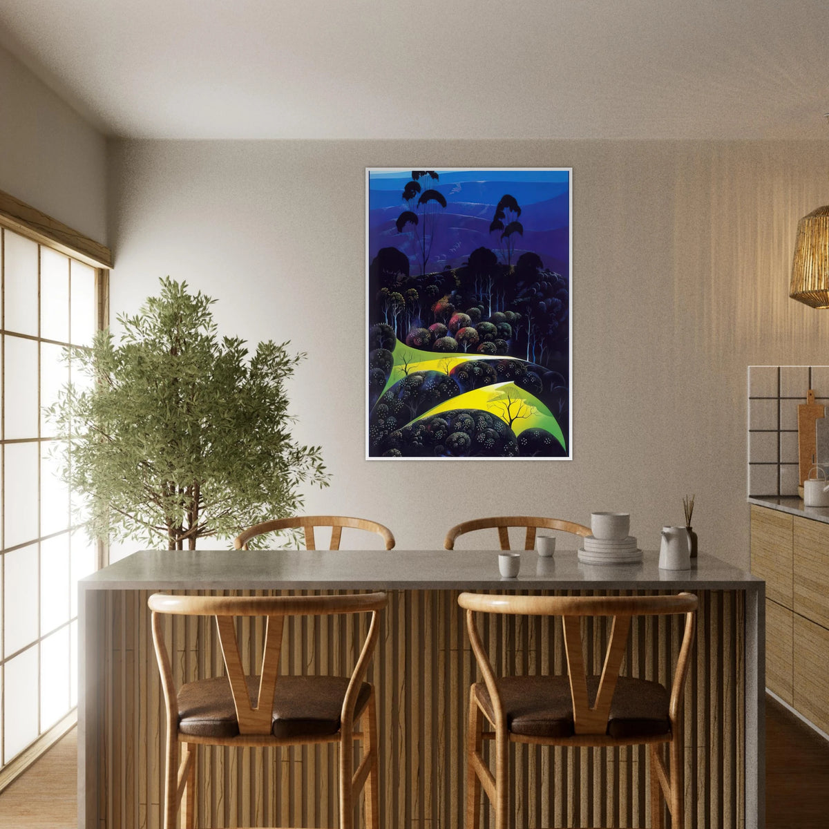 Inland from the Sea Framed Poster | Eyvind Earle Framed Prints Wall Art | Eyvind Earle Prints