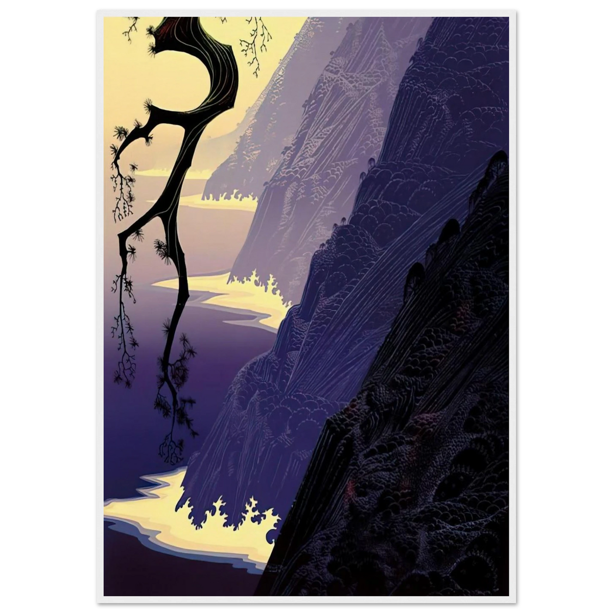 Purple Mist Framed Poster | Eyvind Earle Framed Prints Wall Art | Eyvind Earle Prints