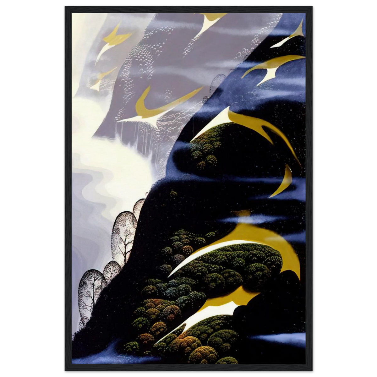 Copy of Sea mist and Pastures Framed Poster | Eyvind Earle Framed Prints Wall Art | Eyvind Earle Prints