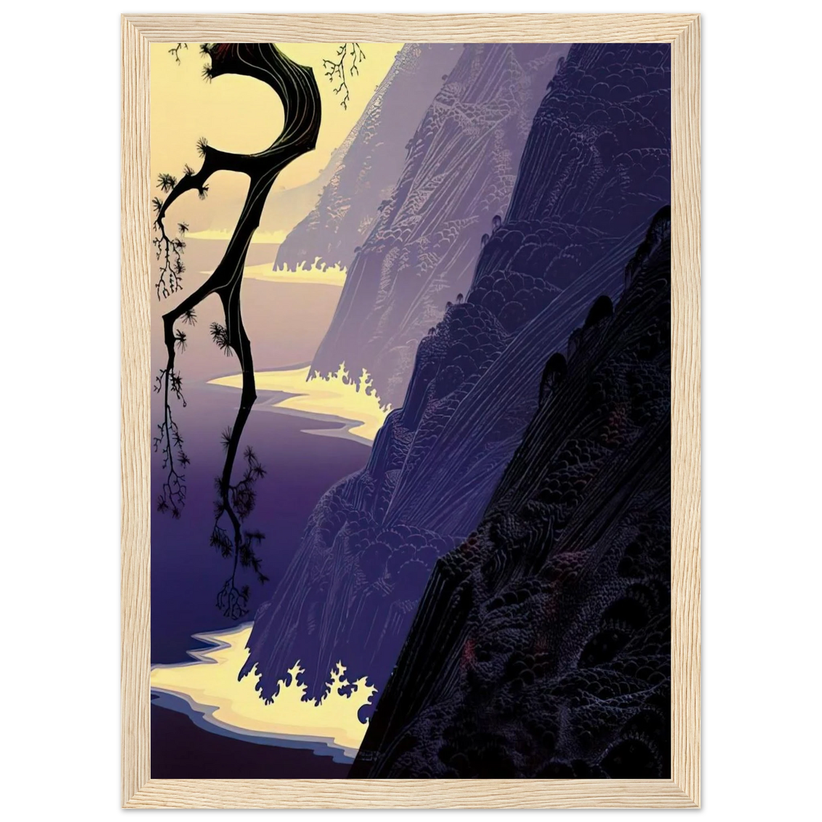 Purple Mist Framed Poster | Eyvind Earle Framed Prints Wall Art | Eyvind Earle Prints