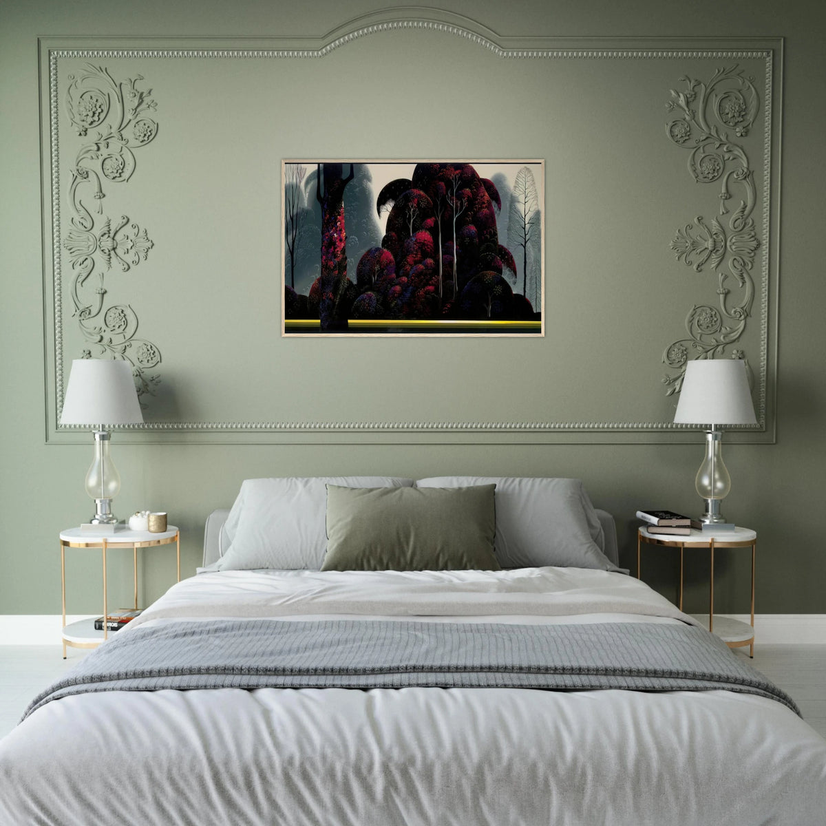 Crimson Eucalyptus Framed Poster | Eyvind Earle Framed Prints Wall Art | Eyvind Earle Prints
