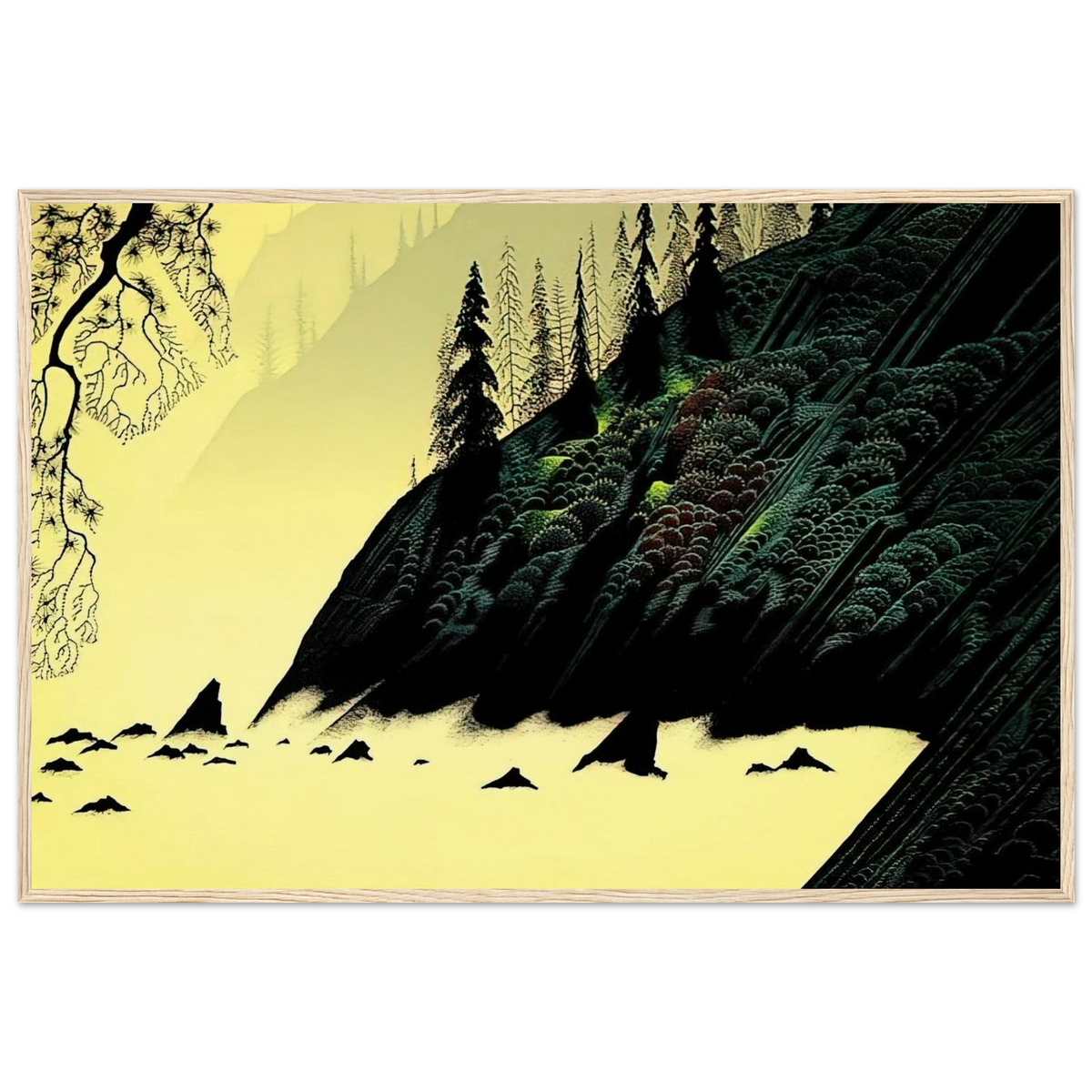 Spruce Redwood and Pine Framed Poster | Eyvind Earle Framed Prints Wall Art | Eyvind Earle Prints