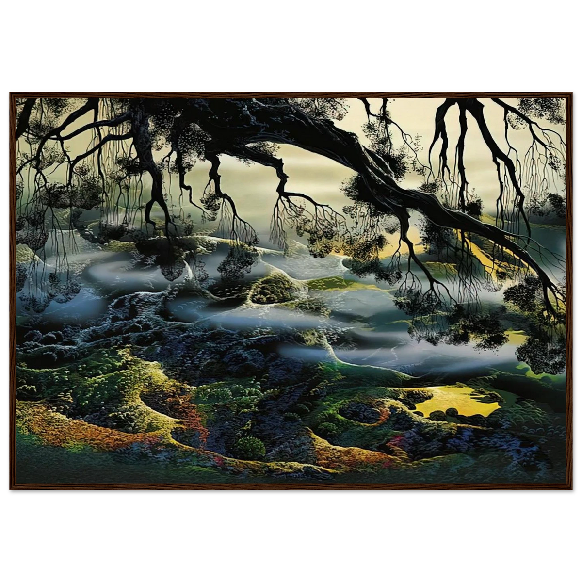 Fog Passes By Framed Poster | Eyvind Earle Framed Prints Wall Art | Eyvind Earle Prints