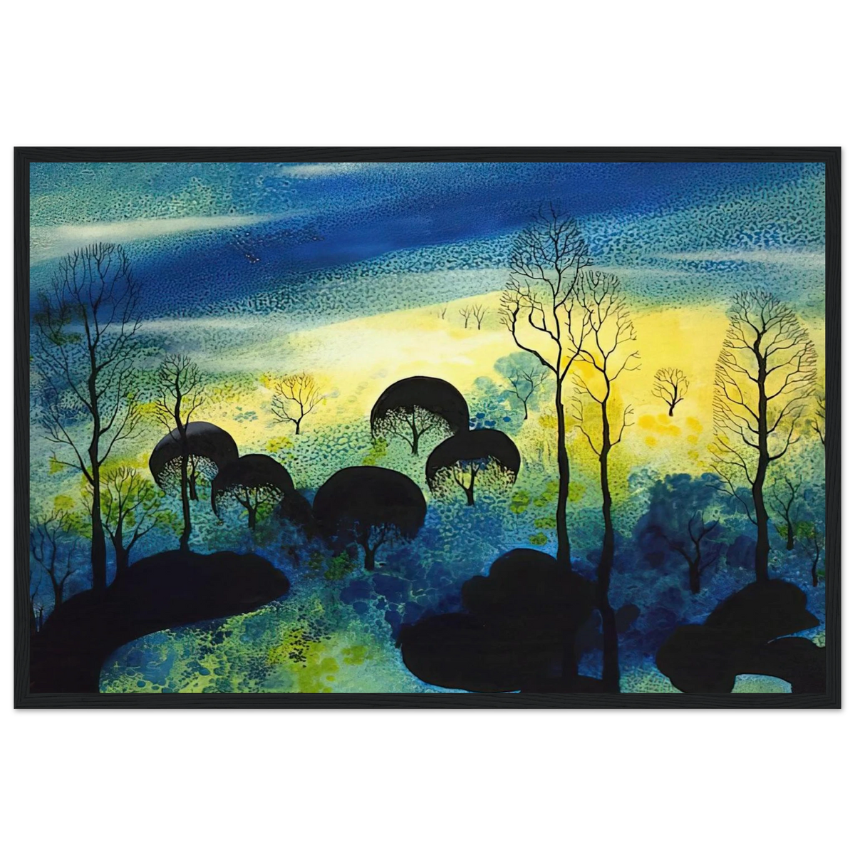 Pastures Through the Fog Framed Poster | Eyvind Earle Framed Prints Wall Art | Eyvind Earle Prints
