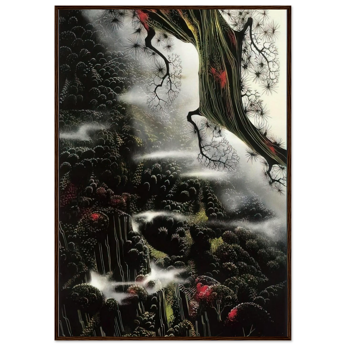 Wisps of Fog and Branch Framed Poster | Eyvind Earle Framed Prints Wall Art | Eyvind Earle Prints