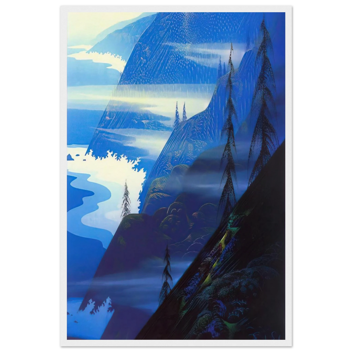 Stardust blue Framed Poster | Eyvind Earle Framed Prints Wall Art | Eyvind Earle Prints